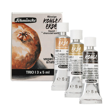 SCHMINCKE SET TRIO I FLÜSSIGE KOHLE UND ERDE 3 X 5 ML TUBEN