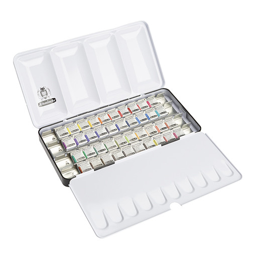 SCHMINCKE AKADEMIE AQUARELL WATERCOLOUR METAL BOX SET OF 40 HALF PANS