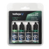 VALLEJO TRUE METALLIC METAL - DUSKEN GREEN PAINT SET - 4 METALLIC ACRYLIC COLOURS