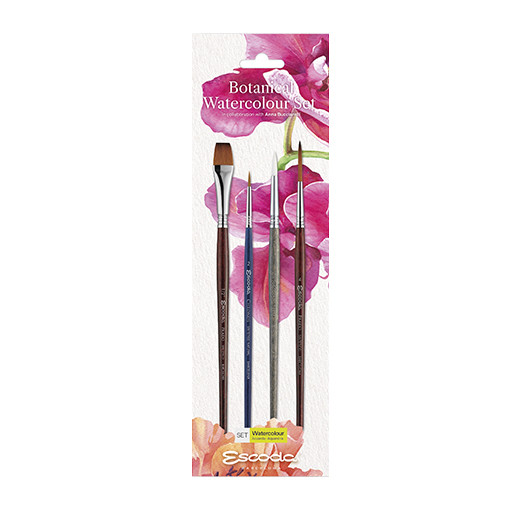 ESCODA BOTANICAL WATERCOLOUR SET 4 PINCEAUX AQUARELLE SÉRIE 8720