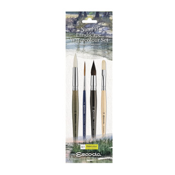 ESCODA NATURAL LANDSCAPE WATERCOLOUR SET 4 PENNELLI ACQUERELLO SERIE 8722