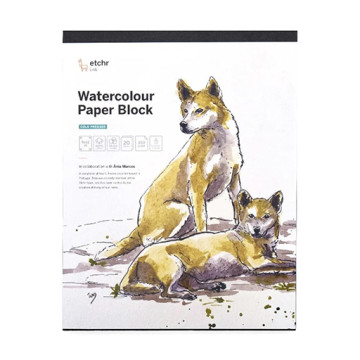 ETCHR WATERCOLOUR PAPER BLOCK - BLOCCO PER ACQUERELLO 100% COTONE 350 G