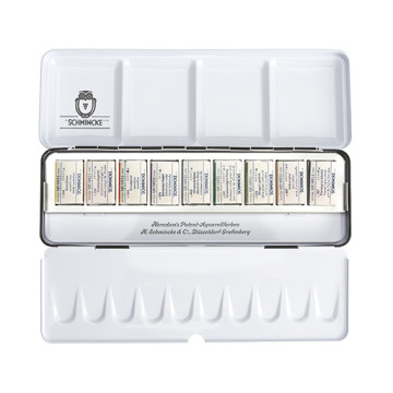 SCHMINCKE HORADAM ACQUARELLO RETRO SET COLORI TECNICI - SCATOLA METALLO 9 GODET INTERI