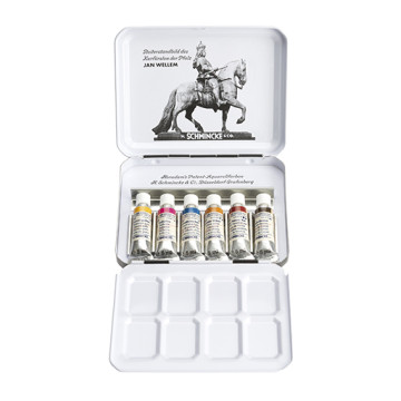 SCHMINCKE HORADAM RETRO SET DA VIAGGIO JAN WELLEM - SCATOLA METALLO 6 ACQUERELLI TUBETTI DA 5 ML