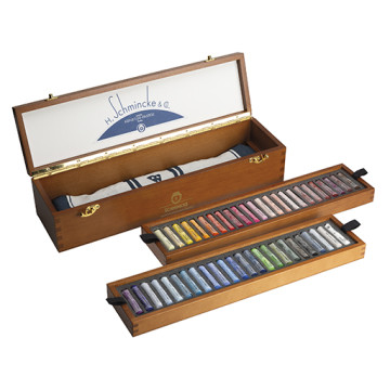 SCHMINCKE PASTELL SET DA VIAGGIO - SCATOLA IN LEGNO 48 PASTELLI + ACCESSORI