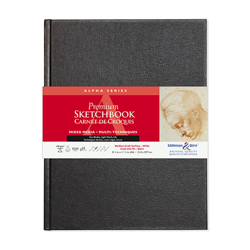 STILLMAN & BIRN ALPHA SERIES PREMIUM SKETCHBOOK - HARDCOVER WHITE MIXED MEDIA PAPER 150 G