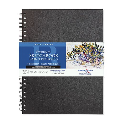 STILLMAN & BIRN BETA SERIES PREMIUM SPIRAL SKETCHBOOK - HARDCOVER WHITE MIXED MEDIA PAPER 270 G