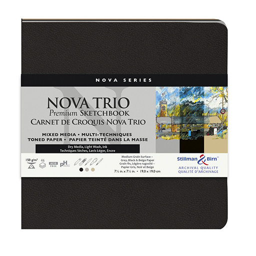 STILLMAN & BIRN NOVA TRIO SERIES PREMIUM SKETCHBOOK - CUADERNO TAPA BLANDA PAPEL BEIGE - GRIS - NEGRO MULTITÉCNICA 150 G