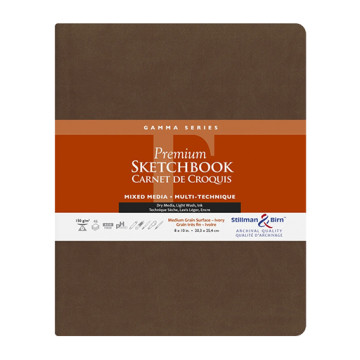 STILLMAN & BIRN GAMMA SERIES PREMIUM SKETCHBOOK - TACCUINO COPERTINA FLESSIBILE CARTA BIANCO AVORIO MIXED MEDIA 150 G