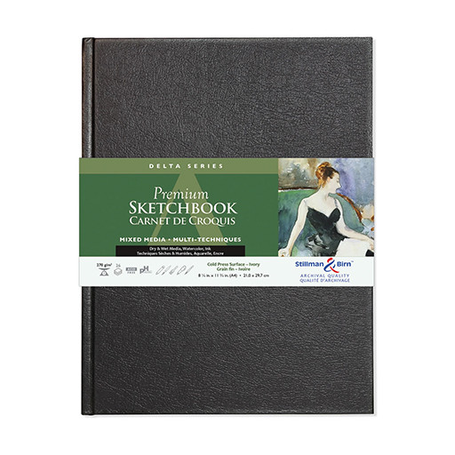 STILLMAN & BIRN DELTA SERIES PREMIUM SKETCHBOOK - HARDCOVER IVORY WHITE MIXED MEDIA PAPER 270 G
