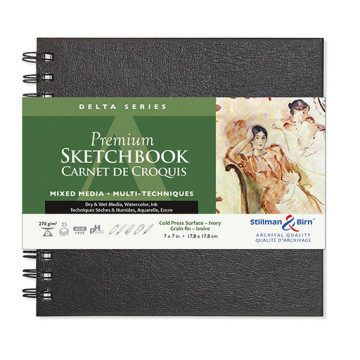 STILLMAN & BIRN DELTA SERIES PREMIUM SKETCHBOOK - TACCUINO SPIRALATO COPERTINA RIGIDA CARTA BIANCO AVORIO MIXED MEDIA 270 G