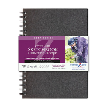 STILLMAN & BIRN ZETA SERIES PREMIUM SPIRAL SKETCHBOOK - HARDCOVER WHITE MIXED MEDIA PAPER 270 G