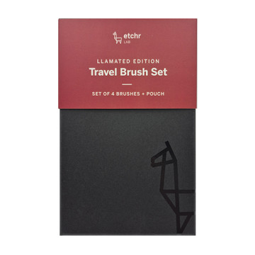 ETCHR TRAVEL BRUSH SET - ASTUCCIO + 4 PENNELLI SINTETICI DA VIAGGIO - EDIZIONE LIMITATA ROSSA