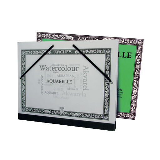 ARCHES AQUARELLBLOCK 4-SEITIG GELEIMT 20 BLATT 31 X 23 CM 100% BAUMWOLLE 300 G FEINKORN + GRATIS MAPPE - LIMITIERTE AUFLAGE