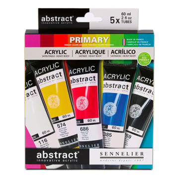 SENNELIER ABSTRACT PRIMARY SET - ACRILICI SATINATI DENSI 5 COLORI PRIMARI 60 ML