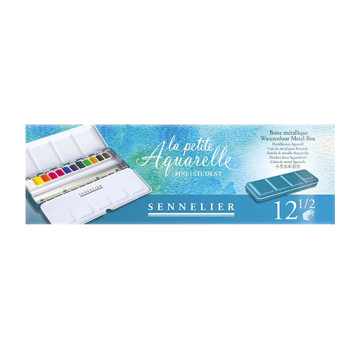 SENNELIER LA PETITE AQUARELLE SCATOLA METALLO ACQUERELLI 12 MEZZI GODET + 12 SPAZI VUOTI