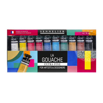 SENNELIER GOUACHE EXTRAFINE SET COLORI ASSORTITI 10 TUBI 21 ML