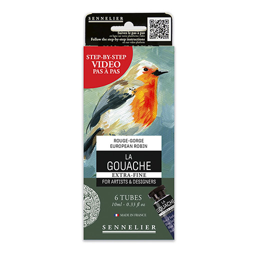 SENNELIER GOUACHE EXTRA-FINE SET ROUGE-GORGE 6 TUBES 10 ML