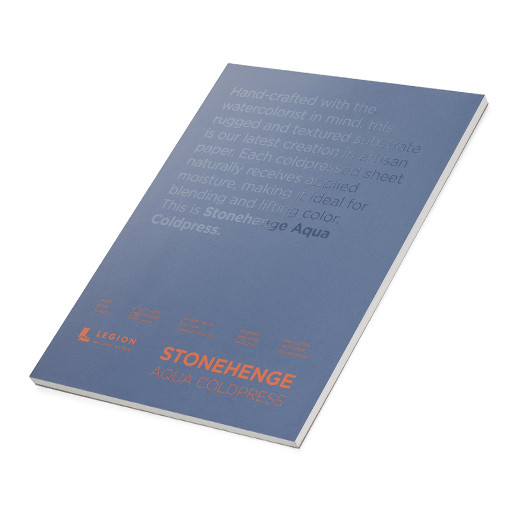 LEGION PAPER STONEHENGE AQUA COLD PRESS WATERCOLOUR PAD 100% COTTON 300 G