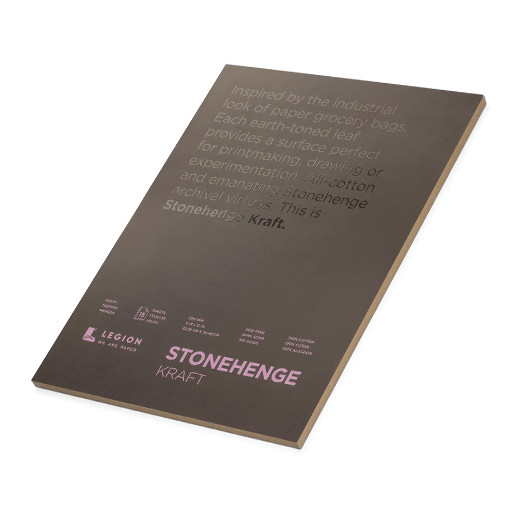 LEGION PAPER STONEHENGE KRAFT - BLOCCO CARTA MARRONE MIXED MEDIA 100% COTONE 250 G