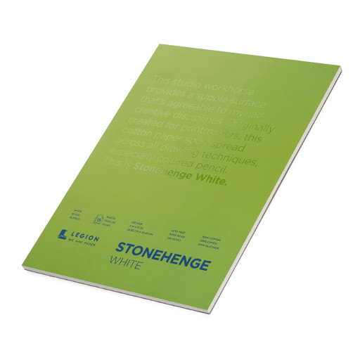 LEGION PAPER STONEHENGE WHITE - BLOC PAPIER BLANC MULTI-TECHNIQUES 100 % COTON 250 G