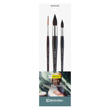 ESCODA SET ARTISTA JUNG HUNSUNG 3 PINCELES ACUARELA SERIE 8626-1