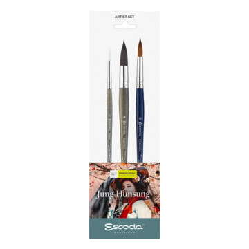 ESCODA SET ARTISTA JUNG HUNSUNG 3 PINCELES ACUARELA SERIE 8626-2