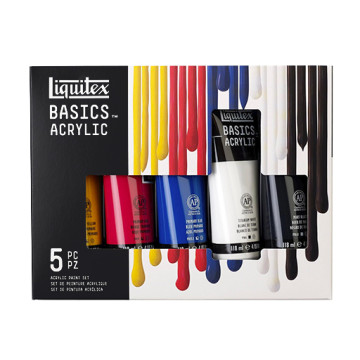 LIQUITEX BASICS ACRYLIC SET COLORES BÁSICOS 5 TUBOS DE 118 ML