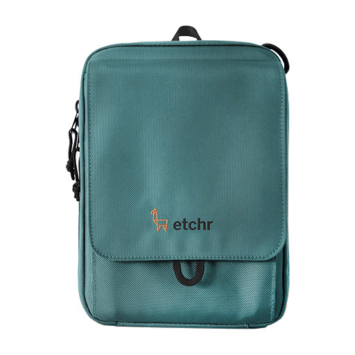 ETCHR NANO SATCHEL TEAL EDITION BORSA A TRACOLLA CON SUPPORTO PER PITTURA ALL'APERTO - EDIZIONE LIMITATA