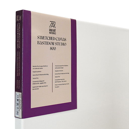 RAW ART MATERIALS ESTUDIO STRETCHED CANVAS 38 X 19 MM POLYCOTTON FINE TEXTURE 800 SERIES
