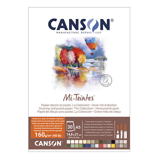 CANSON MI-TEINTES GELEIMTER BLOCK SORTIERTE FARBEN 160 G