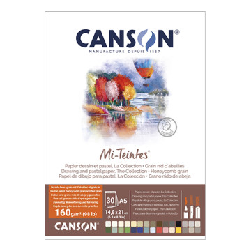 CANSON MI-TEINTES BLOCCO COLLATO COLORI ASSORTITI 160 G