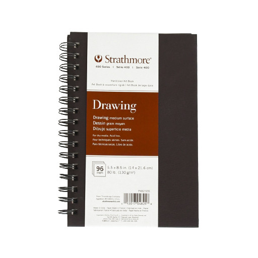 STRATHMORE DRAWING ART BOOK SERIE 400 SPIRAL-ZEICHENBUCH HARDCOVER 130 G