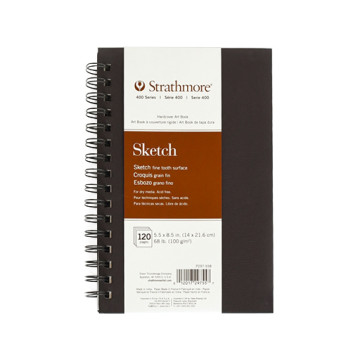 STRATHMORE 400 SERIES SKETCH ART BOOK HARDCOVER SPIRAL-BOUND SKETCHBOOK 100 G