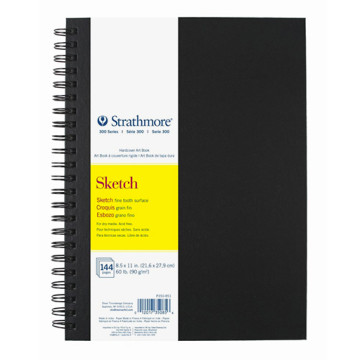 STRATHMORE 300 SERIES SKETCH ART BOOK HARDCOVER SPIRAL-BOUND SKETCHBOOK 90 G