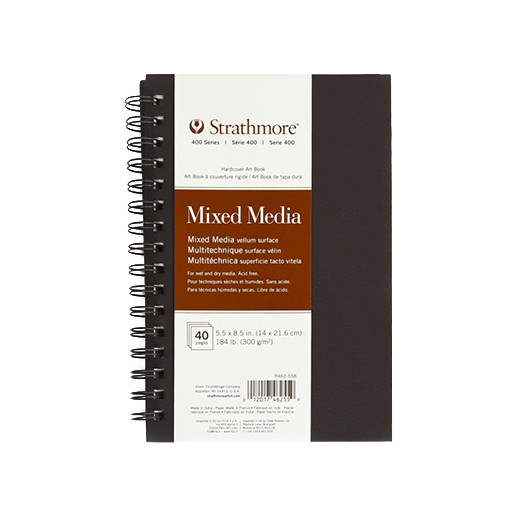 STRATHMORE 400 SERIES MIXED MEDIA ART BOOK HARDCOVER SPIRAL-BOUND SKETCHBOOK 300 G