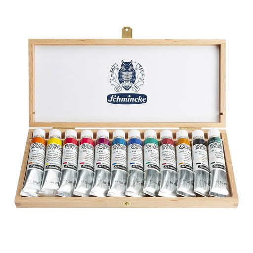 SCHMINCKE HORADAM CAJA MADERA ACUARELA 12 TUBOS 20 ML