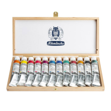 SCHMINCKE HORADAM SCATOLA LEGNO ACQUERELLI 12 TUBETTI 20 ML