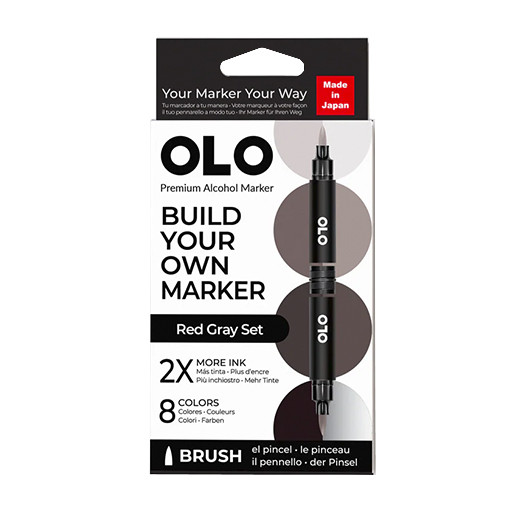 OLO SET GRIGIO ROSSASTRO 8 MARCATORI PERSONALIZZABILI