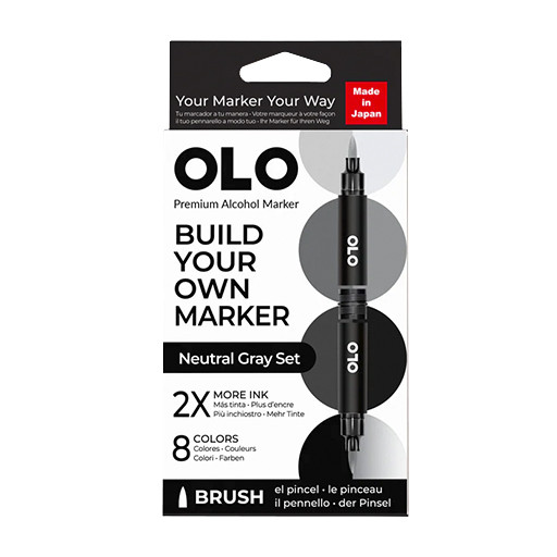 OLO SET GRIGIO NEUTRO 8 PENNARELLI PERSONALIZZABILI