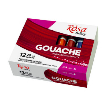 ROSA GALLERY GOUACHE PROFESSIONALE SET 12 TUBETTI COLORI ASSORTITI 20 ML