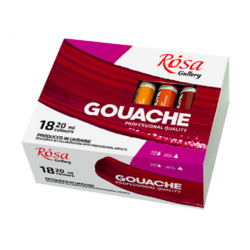 ROSA GALLERY GOUACHE PROFESIONAL SET 18 COLORES SURTIDOS TUBO 20 ML