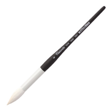 TINTORETTO VELVET ROUND BRUSH SYNTHETIC GOAT HAIR SHORT HANDLE SERIES 1416 - FELTRACCO EDITION