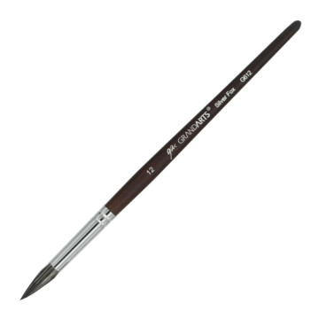 GRANDARTS MACRO WAVE SILVER FOX PENNELLO ROTONDO IN MISTURA CON MANICO CORTO SERIE 612