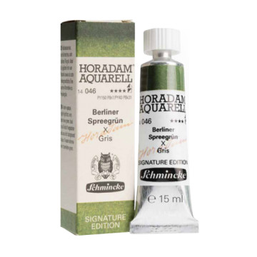SCHMINCKE HORADAM SIGNATURE EDITION ACQUERELLO BERLINER SPREEGRÜN X GRIGIO TUBO DA 15 ML - EDIZIONE LIMITATA