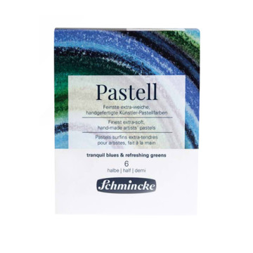 SCHMINCKE SET DI PASTELLI DA 6: PASTELLI DI UN BLU SERENO E DI UN VERDE RINFRESCANTE
