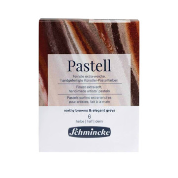 SCHMINCKE SET DI PASTELLI DA 6: PASTELLI DI TONALITÀ MARRONI TERROSI E GRIGI ELEGANTI