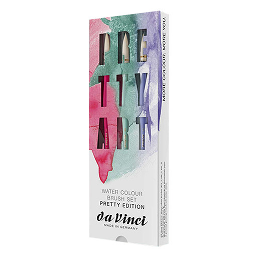 DA VINCI PRETTY ART SET 3 PINCELES SINTÉTICOS ACUARELA MANGO CORTO SERIE 4255