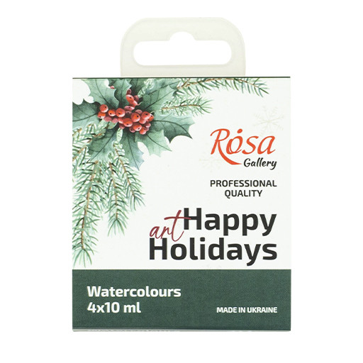 ROSA GALLERY ART HAPPY HOLIDAYS 3 LOT DE 4 AQUARELLES EN TUBES DE 10 ML - ÉDITION SPÉCIALE