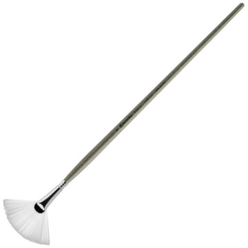 ESCODA PERLA PENNELLO PIATTO VENTAGLIO FIBRA TORAY BIANCA MANICO LUNGO SERIE 4233
